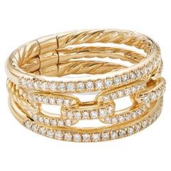Dreireihiger Gliederring mit Kette aus Stax von David Yurman