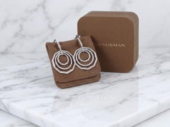 David Yurman Stax XL 18K White Gold Pavé Diamond Drop Earrings