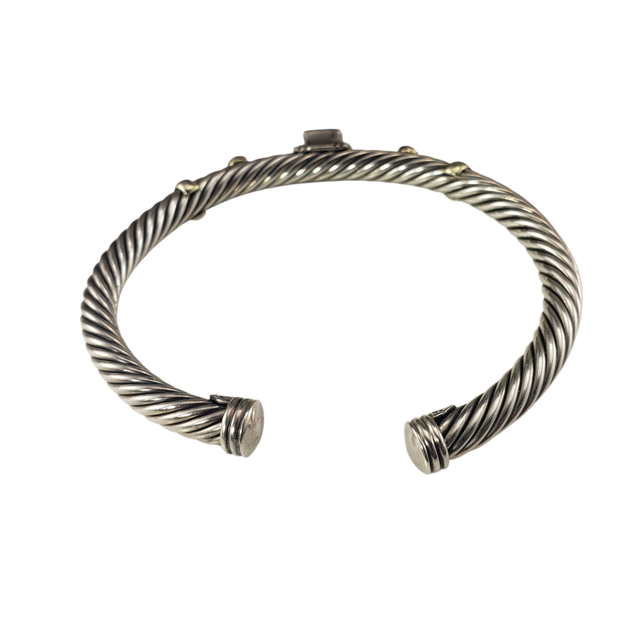 Women's David Yurman Sterling 14K Gold Citrine & Pink Tourmaline Cuff Bracelet #22949 For Sale