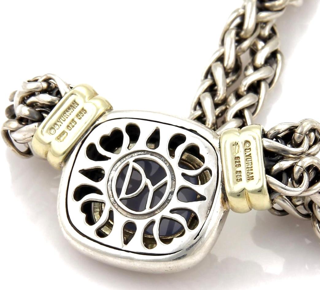 Cabochon David Yurman Collana in argento e oro 14k con pietra di giada lavanda in vendita