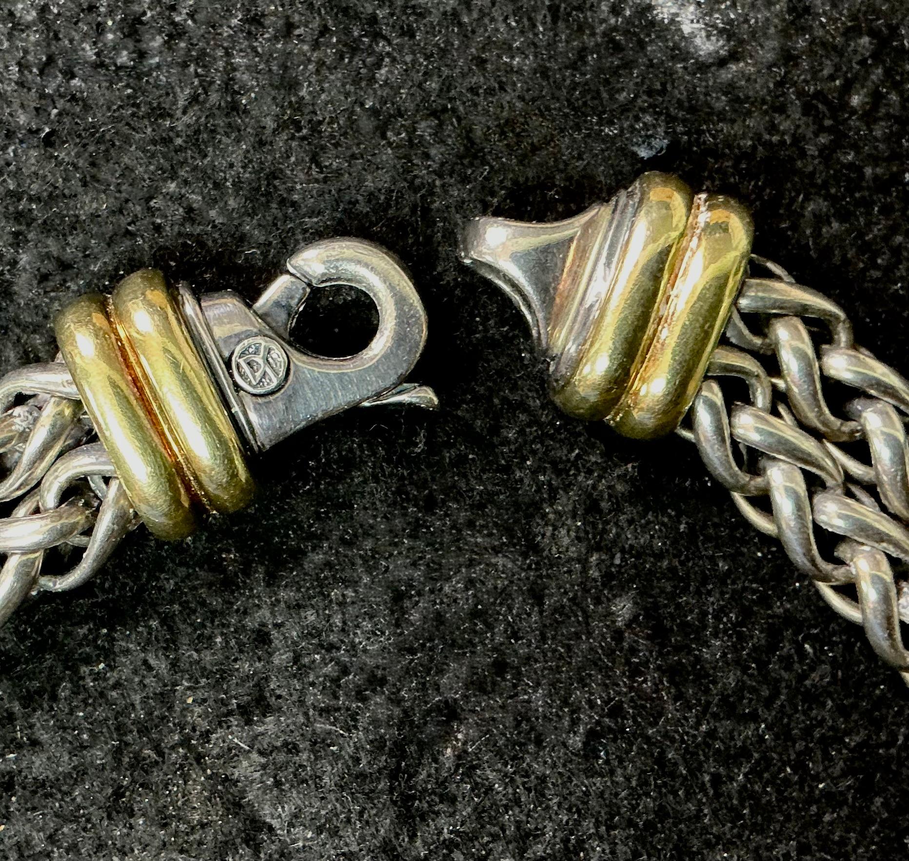 da uomo o donna David Yurman Collana in argento e oro 14k con pietra di giada lavanda in vendita