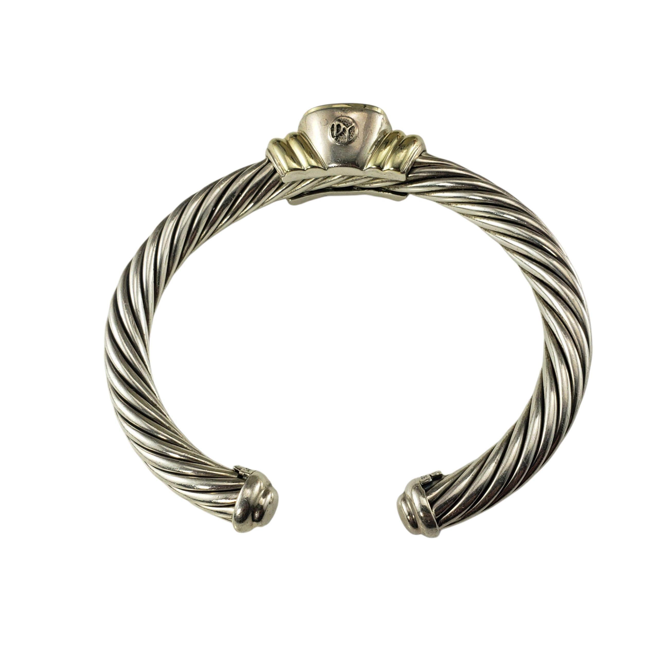 David Yurman Bracciale Noblesse in oro giallo 14 carati con ametista #22941 In condizioni buone in vendita a Washington Depot, CT