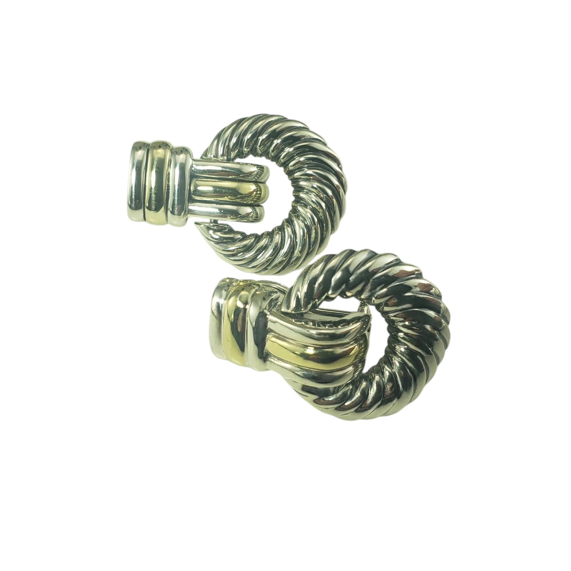 David Yurman Sterling 14K Yellow Gold Doorknocker Thoroughbred Earrings #19636 In Good Condition In Washington Depot, CT