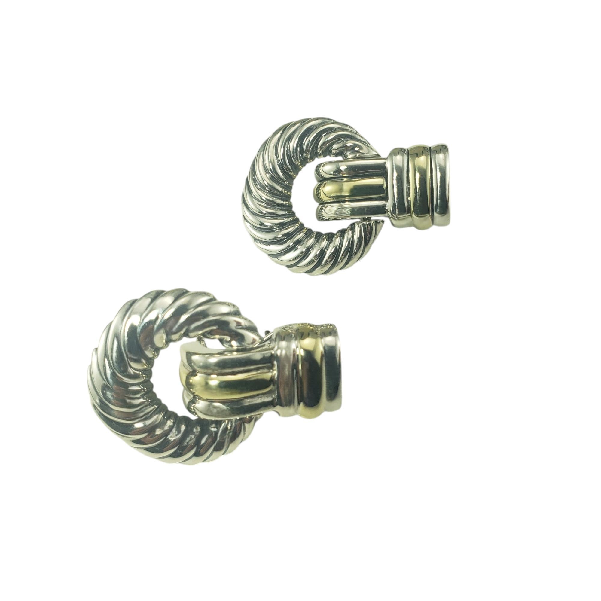 Women's David Yurman Sterling 14K Yellow Gold Doorknocker Thoroughbred Earrings #19636