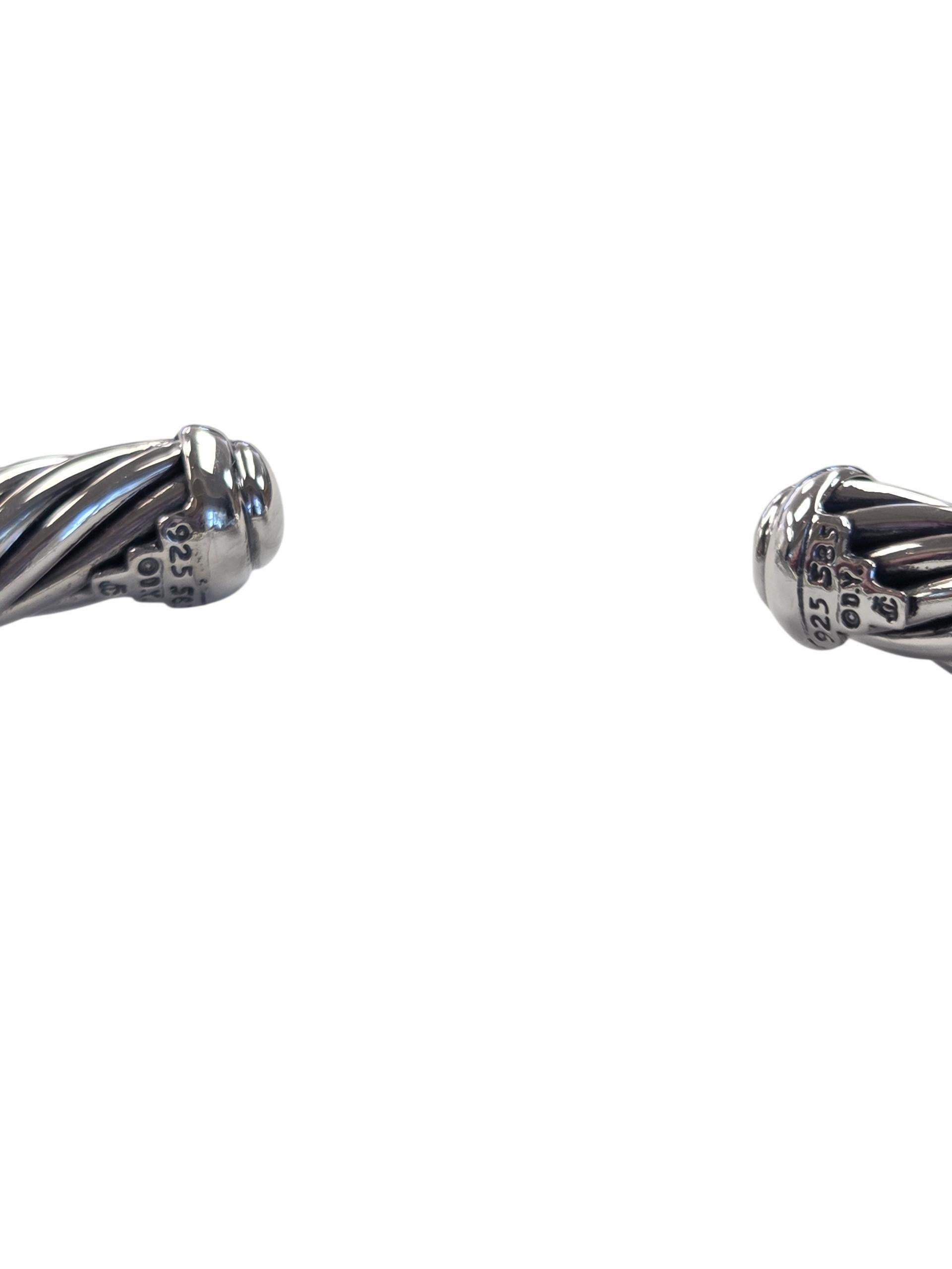 De las mujeres David Yurman Sterling 14K Yellow Gold Double X Cable Cuff Bracelet #24072 en venta