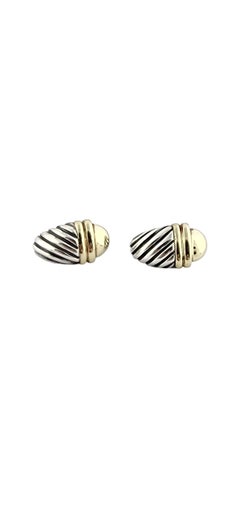David Yurman Sterling 14K Yellow Gold Shrimp Cable Earrings #24024