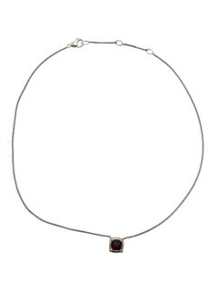 David Yurman Sterling 18K Gold Petite Chatelaine Garnet Diamond Necklace #24815