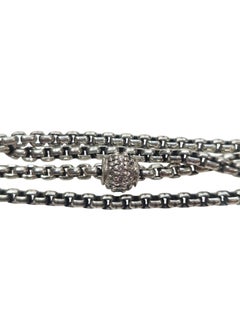 David Yurman Sterling 18k Yellow Gold 4 Strand Diamond Sphere Necklace #25227