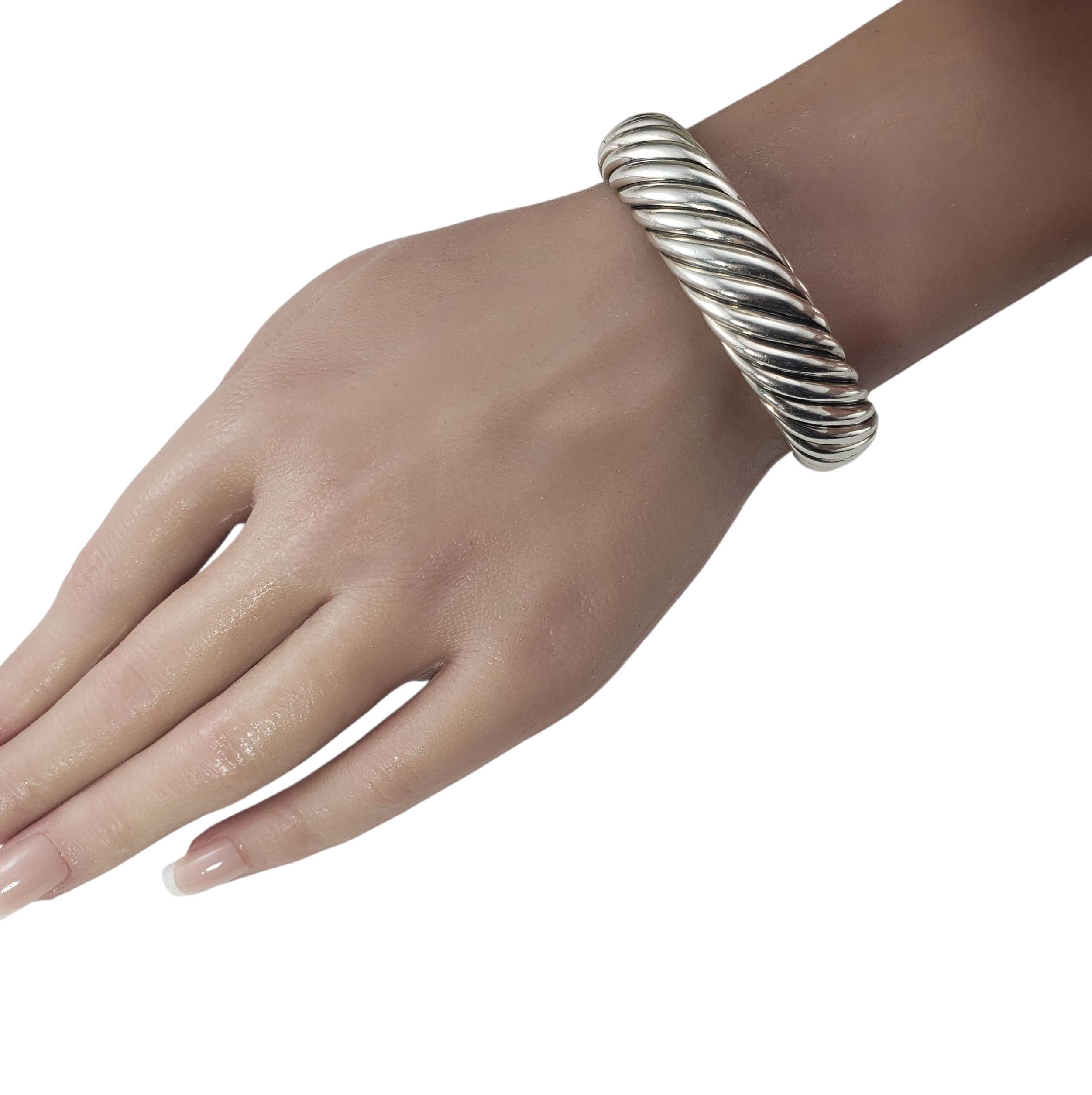 David Yurman Sterling & 18K Yellow Gold Sculpted Hinged Cuff Bracelet #22944 For Sale 1