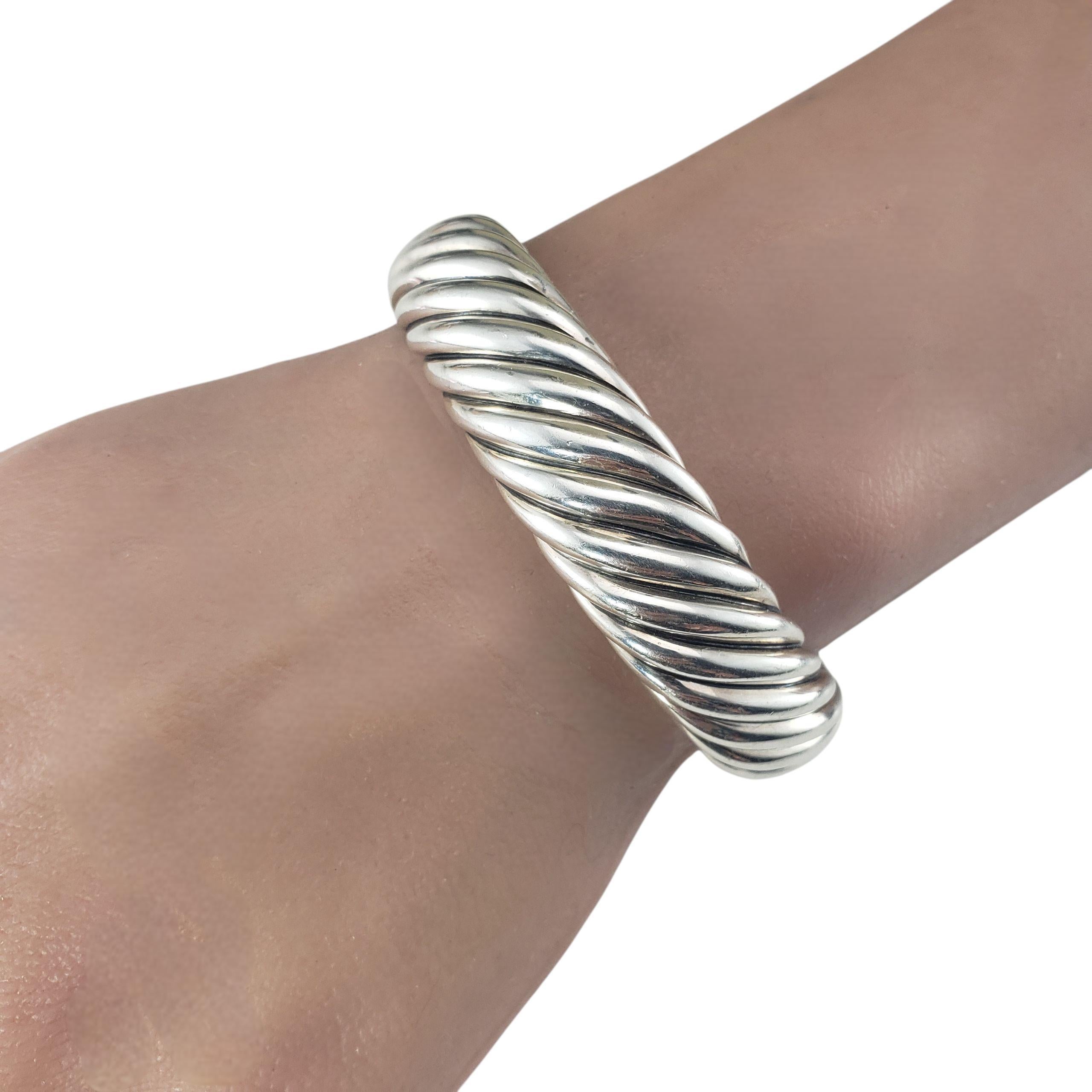 David Yurman Sterling & 18K Yellow Gold Sculpted Hinged Cuff Bracelet #22944 For Sale 2