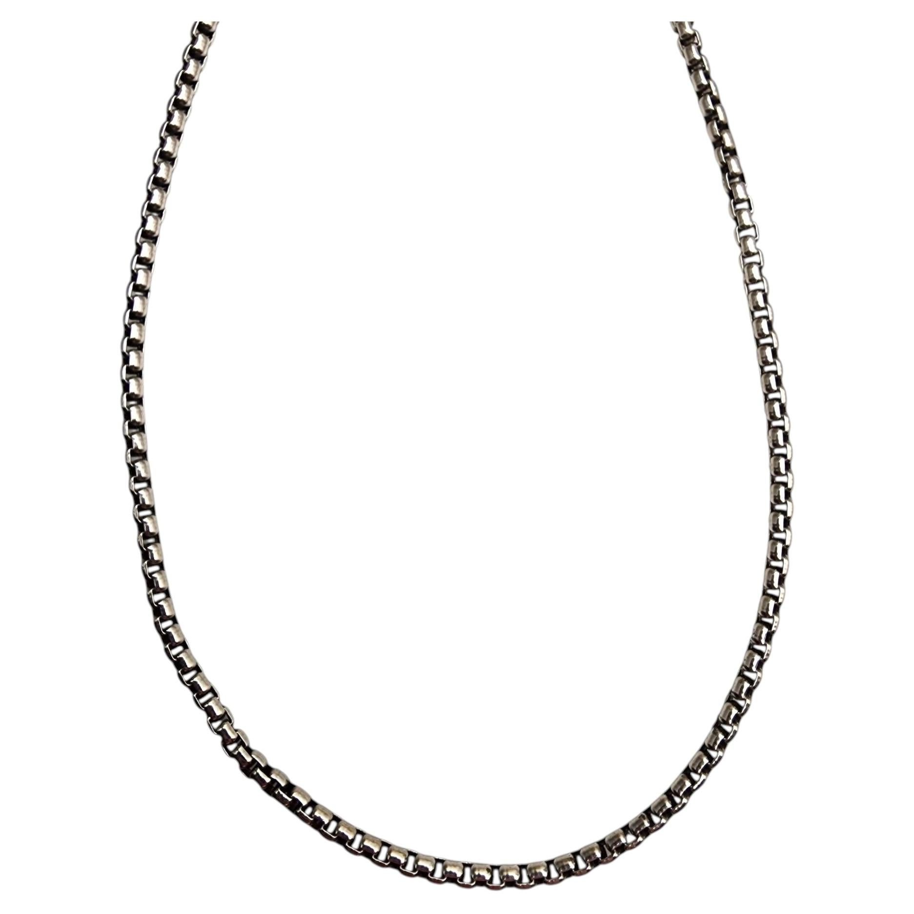 David Yurman Sterling and 14K Yellow Gold 3.5mm Box Chain Necklace 18" #25347