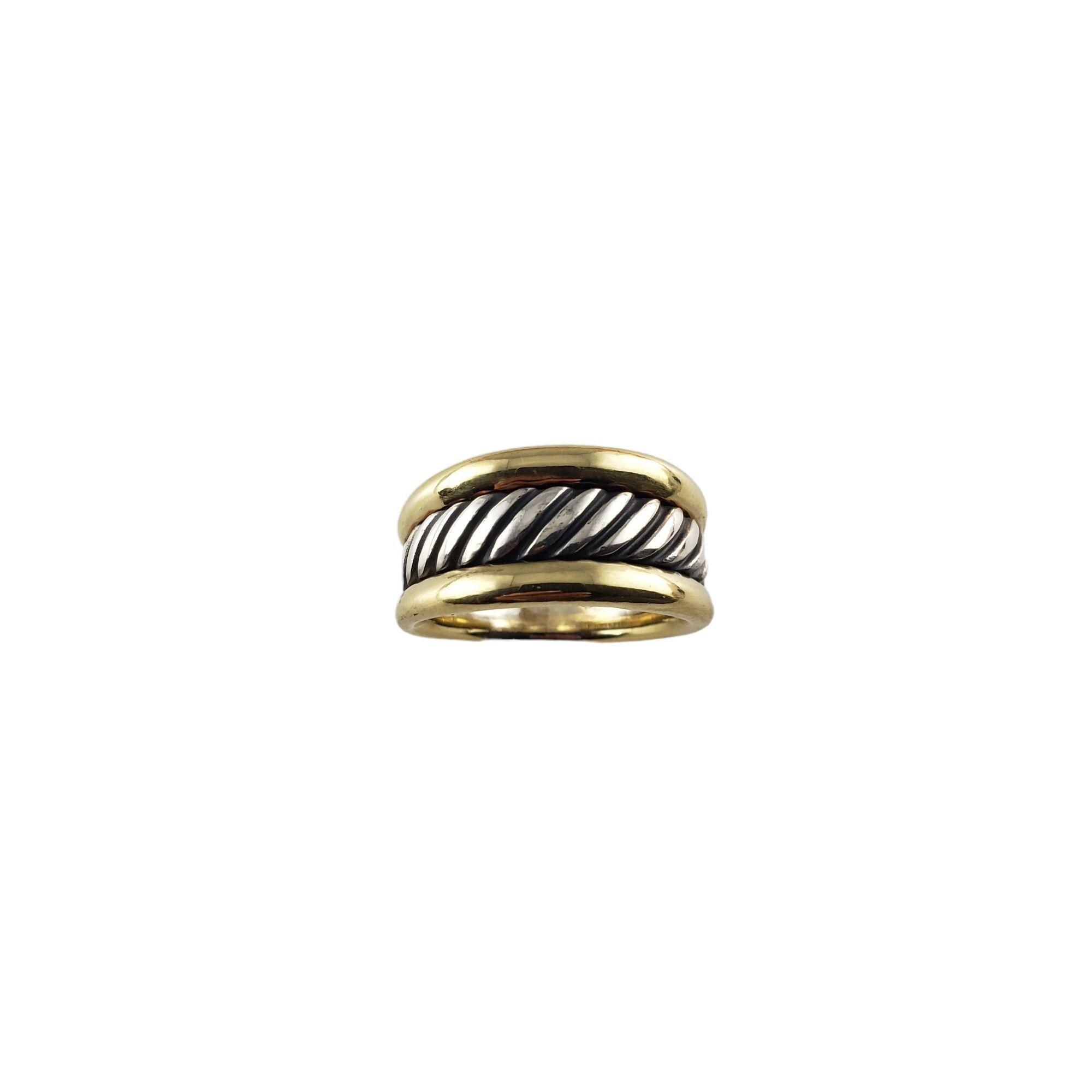 Women's David Yurman Sterling and 18 Karat Yellow Gold Thoroughbred Ring For Sale