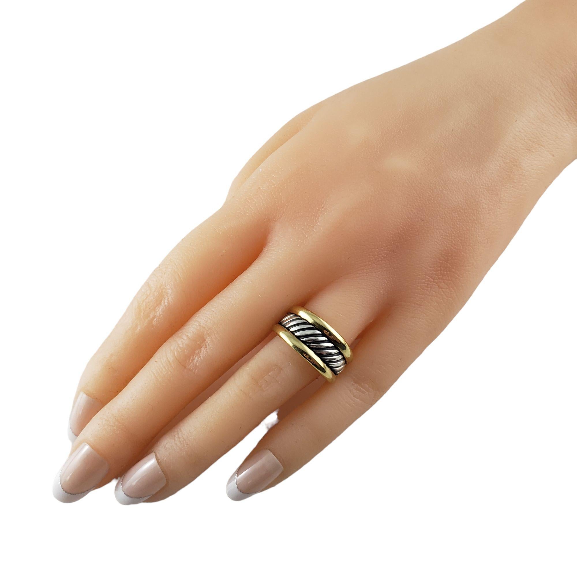 David Yurman Sterling and 18 Karat Yellow Gold Thoroughbred Ring For Sale 2