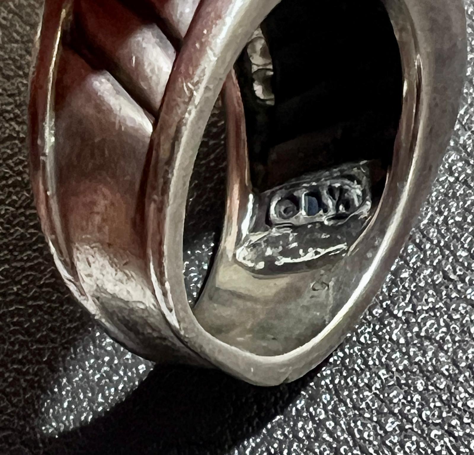 David Yurman, bague à anneau de style câble en argent sterling et diamants, taille 5,5 en vente 2
