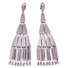 David Yurman Sterling Fringe Earrings  with Diamonds
