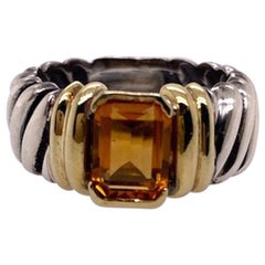 David Yurman Sterling Gold and Citrine Ring