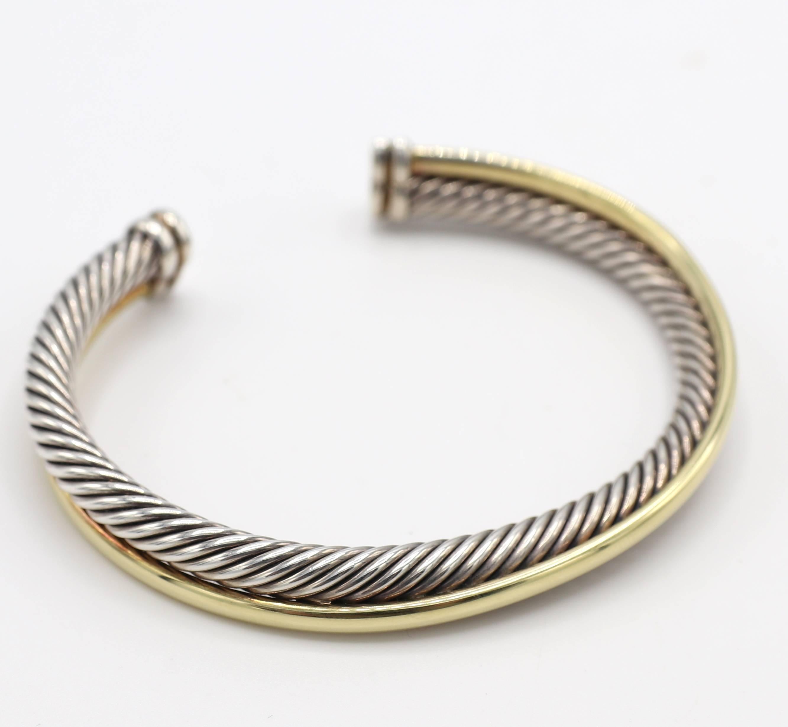 gold cable bangle bracelet