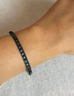 David Yurman Sterling & London Blue Topaz Beeren Kabel Armreif sz 6"