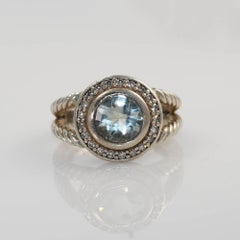 Anillo David Yurman de diamantes y prasiolita de ley, 0,20 tdw