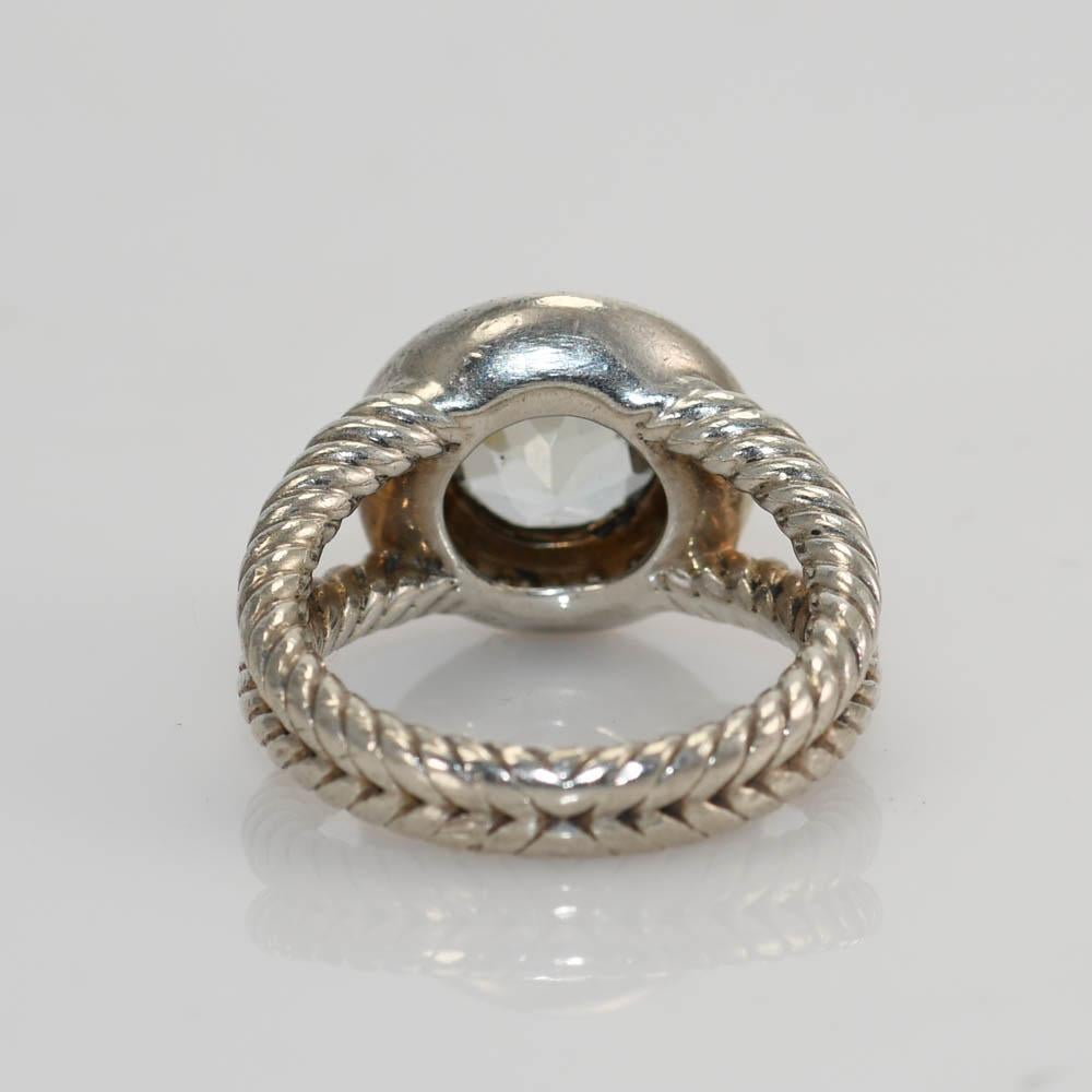 Women's David Yurman Sterling Prasiolite & Diamond Ring, .20tdw For Sale