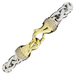 David Yurman Sterling Silver 0.68 Carat Round Diamond Chain Bracelets David Yurman Sterling Silver 0.68 Carat Round Diamond Chain Bracelets