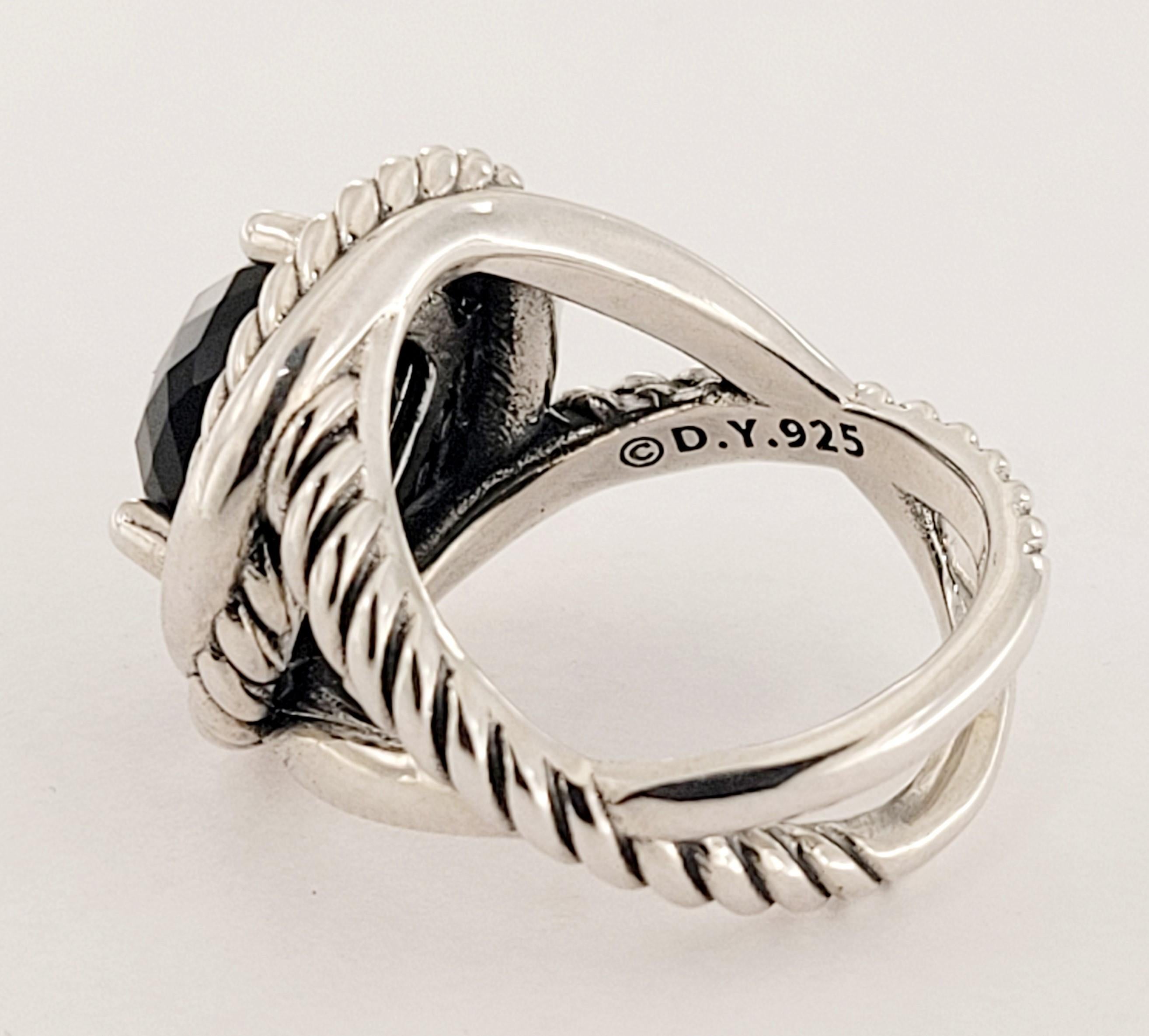 David Yurman 11 mm Unendlichkeitsschwarzer Onyx-Ring aus Sterlingsilber im Angebot 1
