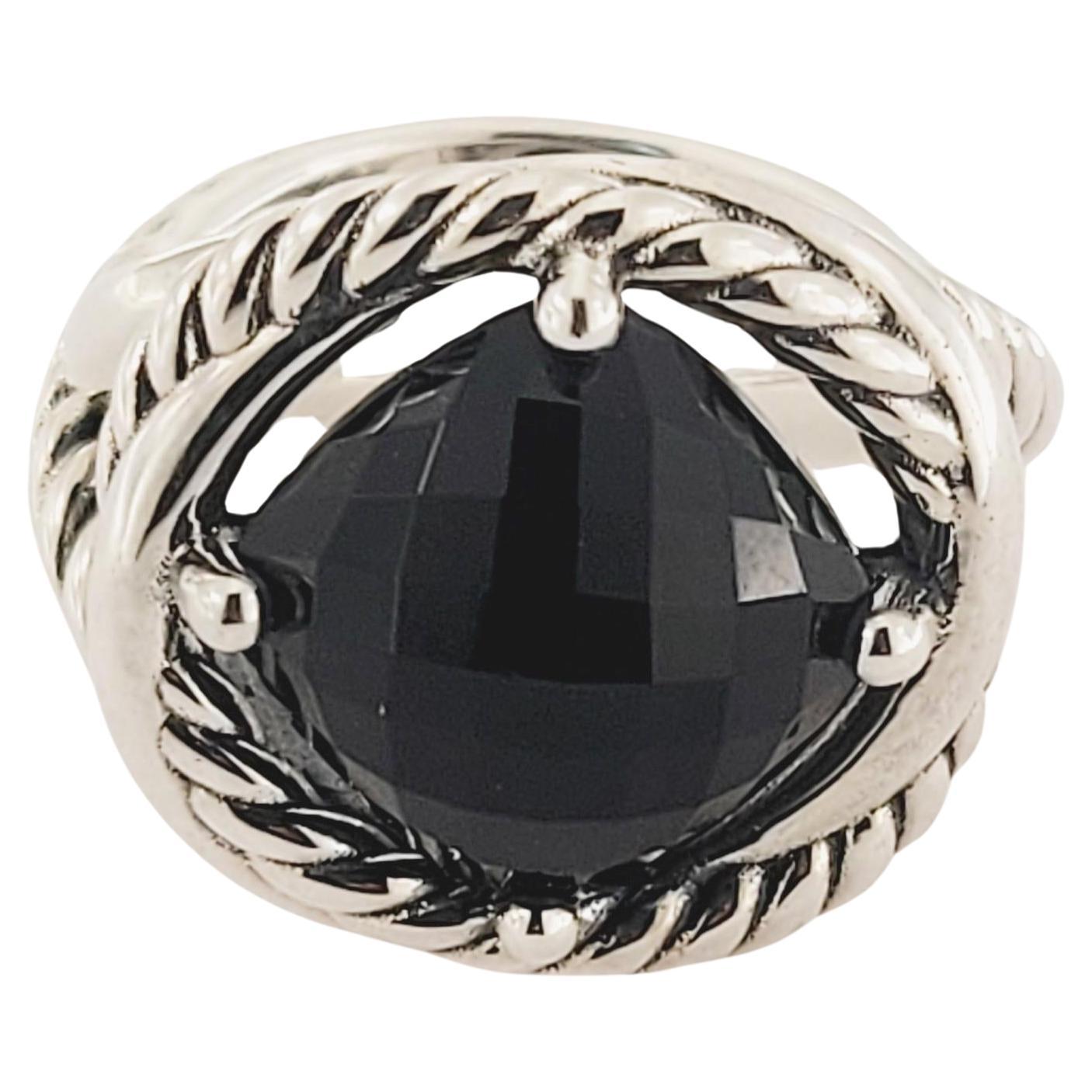David Yurman Sterling Silver 11mm Infinity Black Onyx Ring For Sale