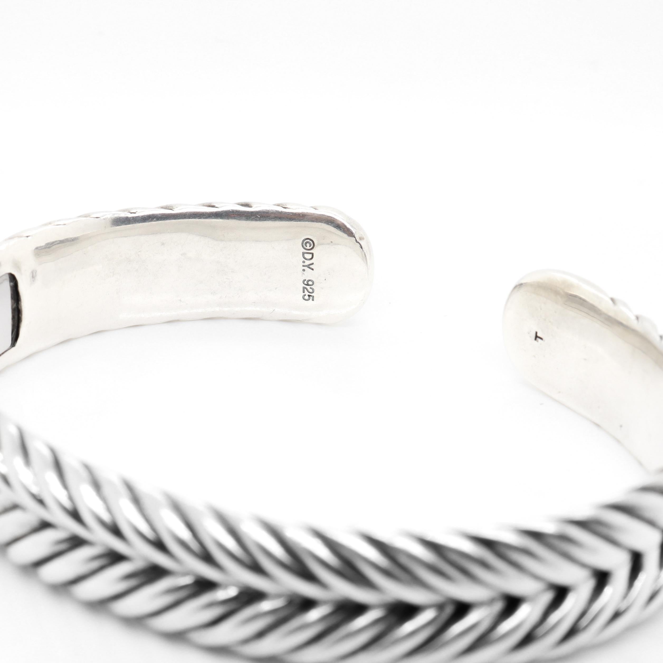 David Yurman Sterling Silver 13mm Chevron Cable Cuff Bracelet im Angebot 7