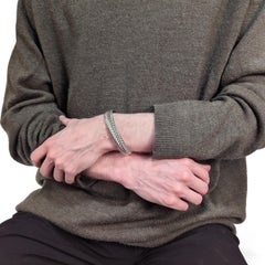 David Yurman Sterling Silver 13mm Chevron Cable Cuff Bracelet