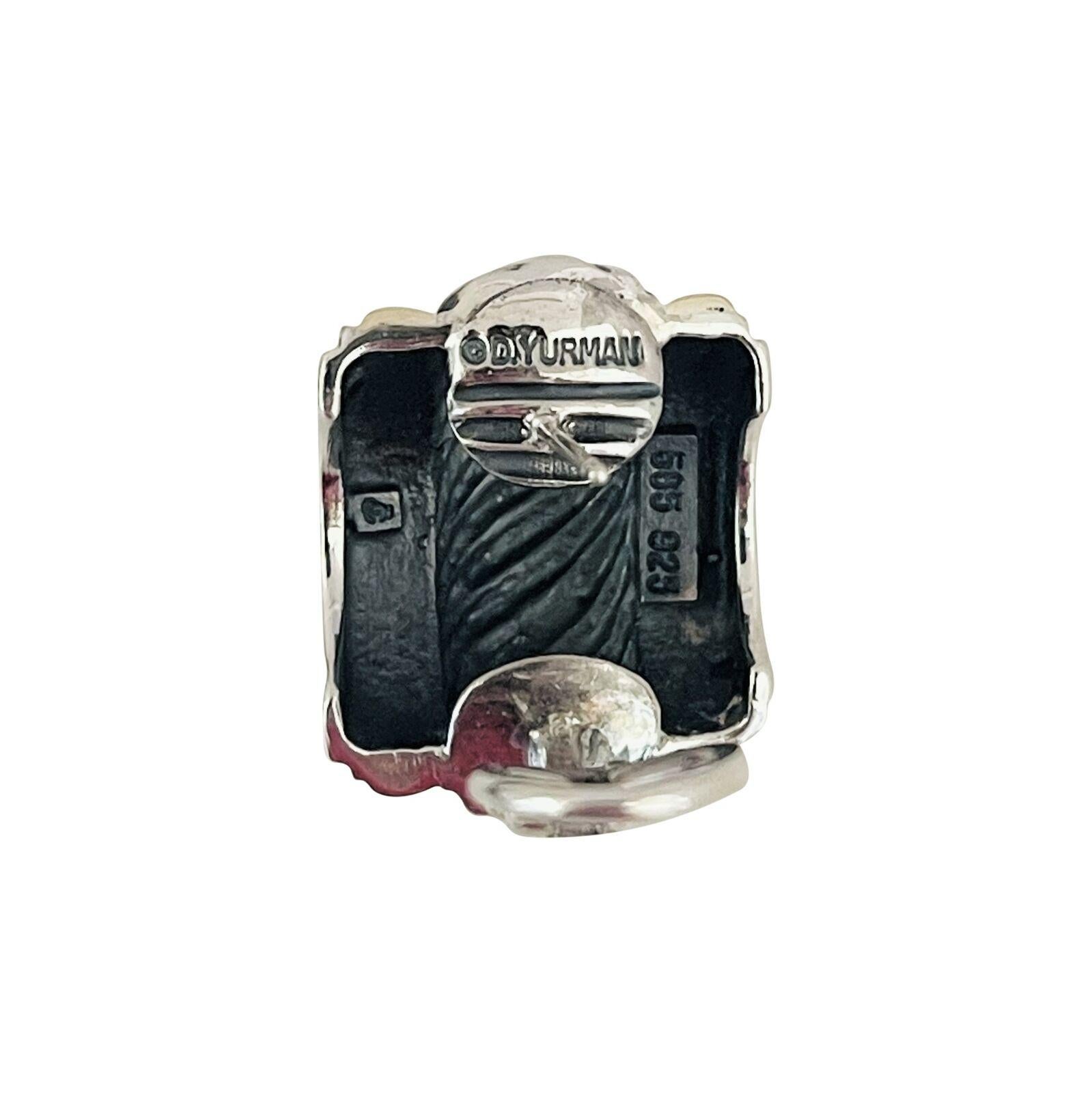 Zigarrenband Huggie-Ohrringe von David Yurman aus 14 Karat Gold mit Sterlingsilber 1