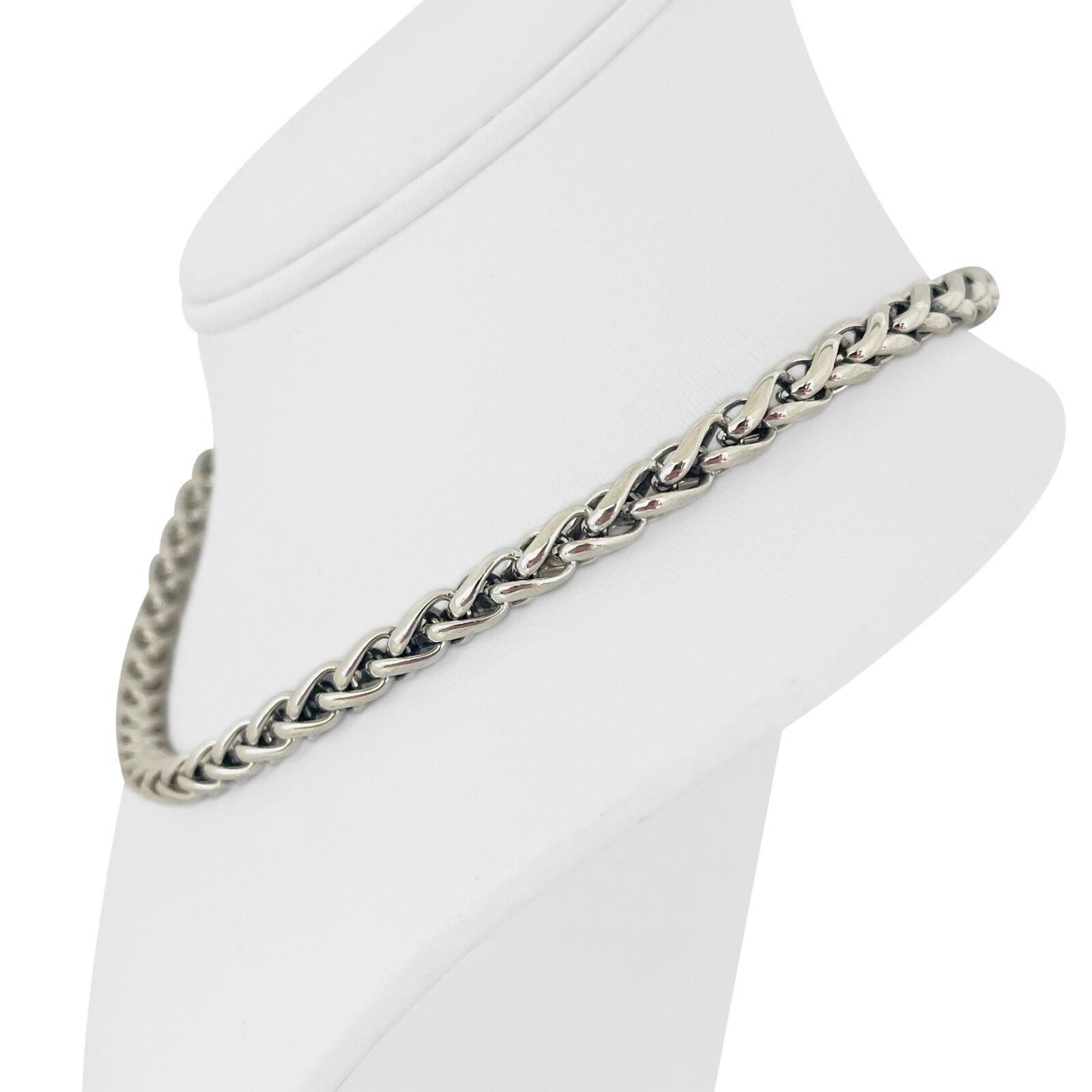 David Yurman Collar de cadena de eslabones de trigo de plata de ley y oro de 14 quilates en Bueno Estado en Guilford, CT