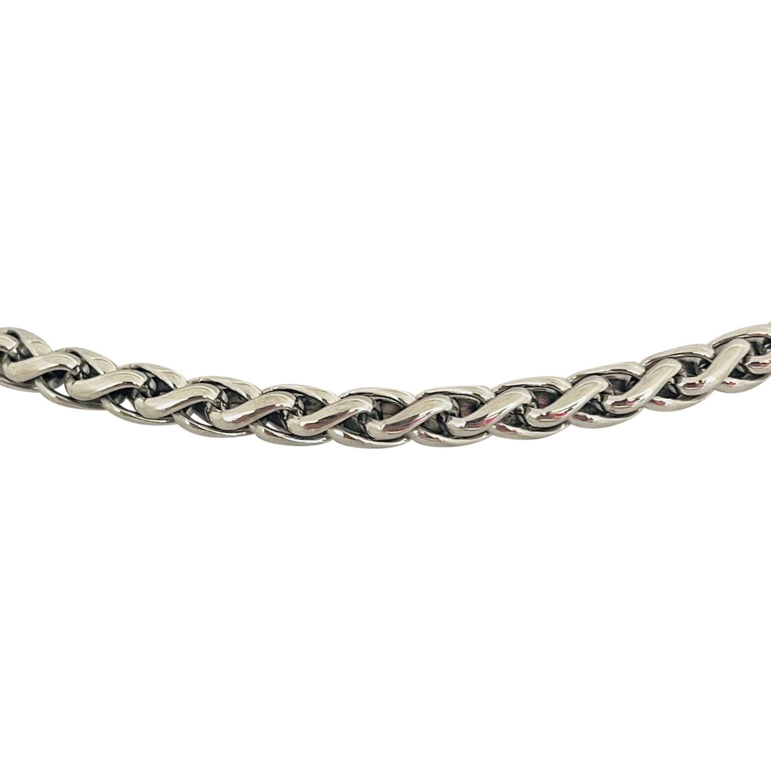 Femenino o masculino David Yurman Collar de cadena de eslabones de trigo de plata de ley y oro de 14 quilates