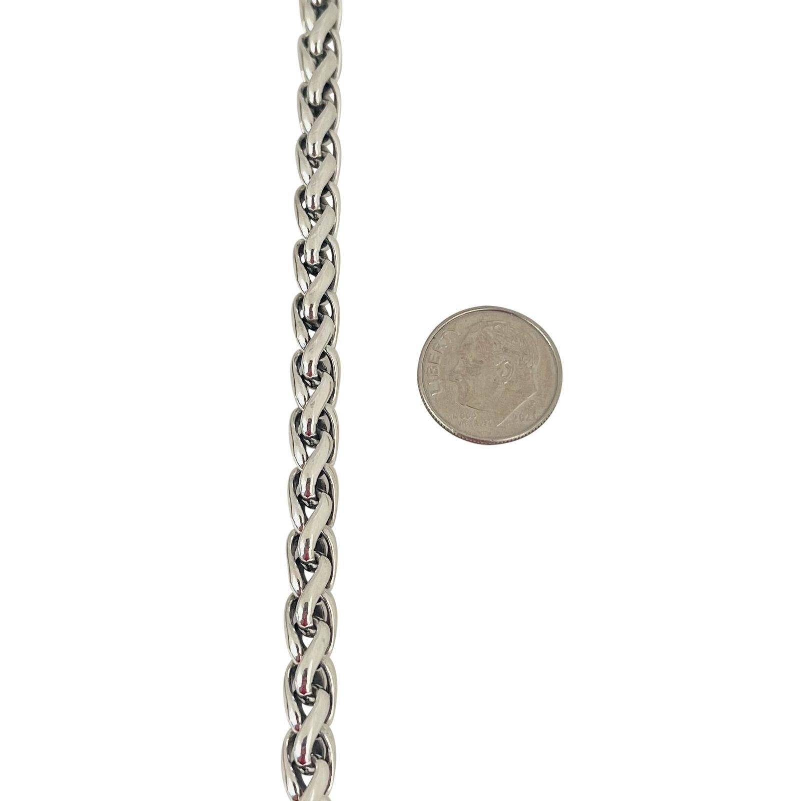David Yurman Collar de cadena de eslabones de trigo de plata de ley y oro de 14 quilates 4