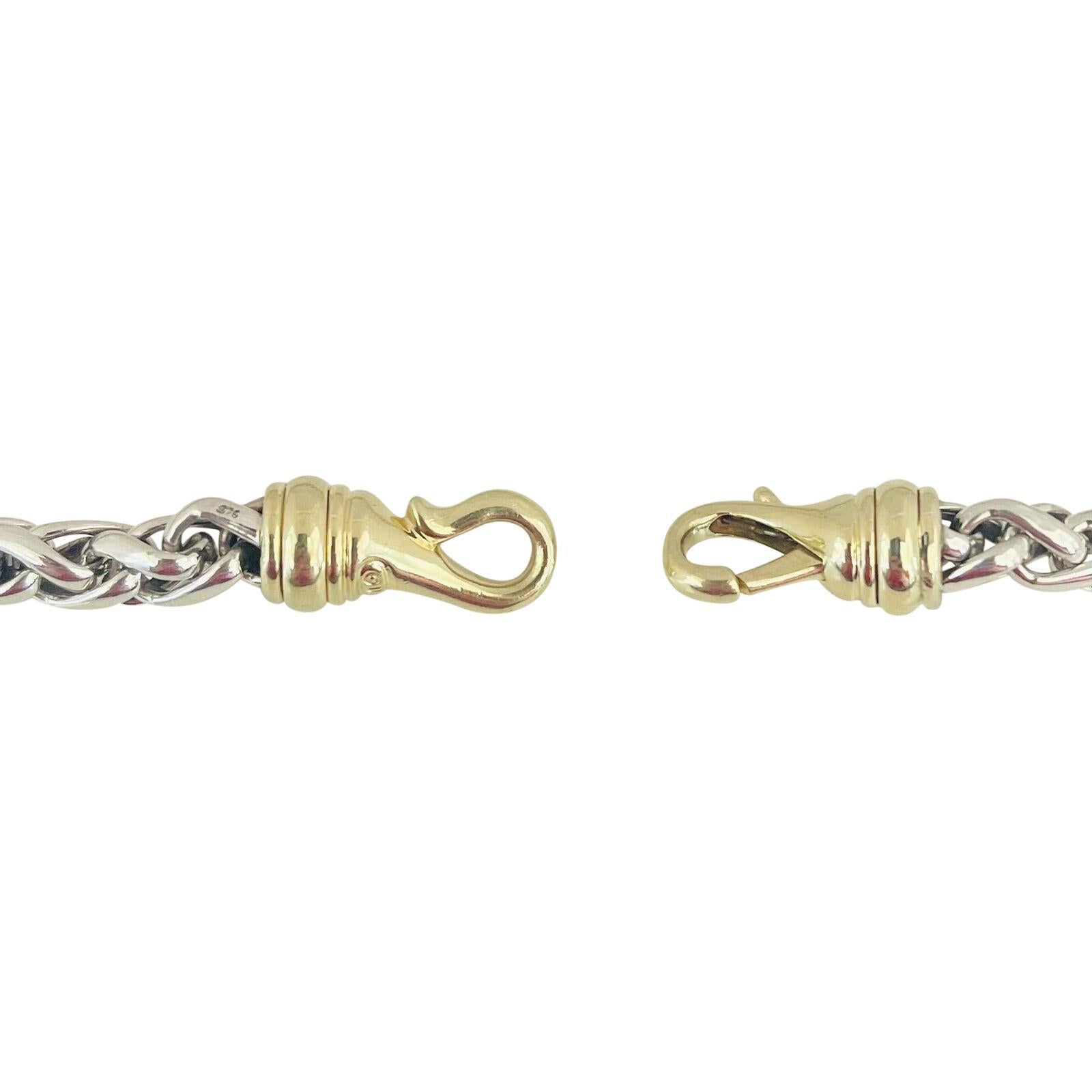 David Yurman Collar de cadena de eslabones de trigo de plata de ley y oro de 14 quilates 5
