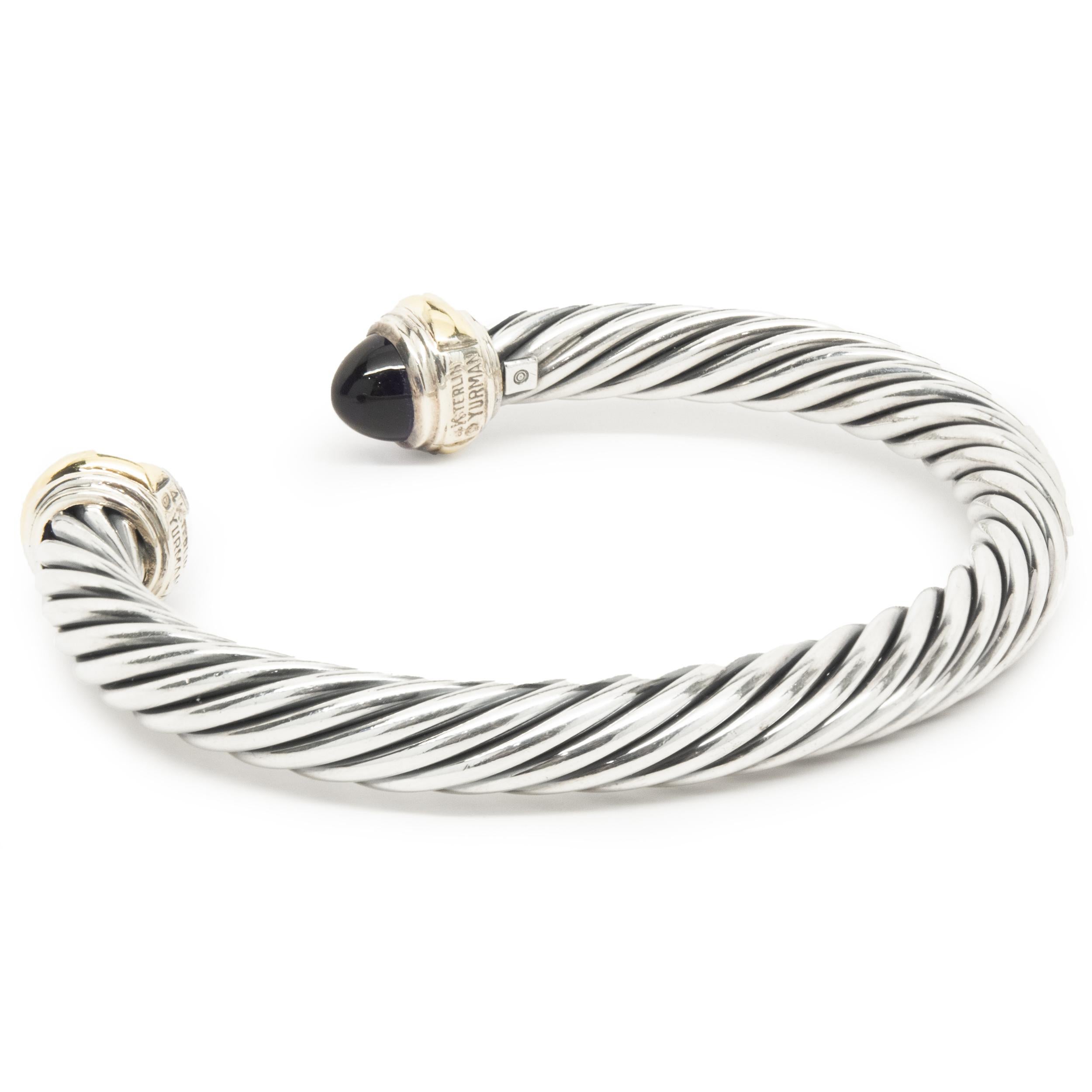 Designer: David Yurman
Material: sterling silver & 14K yellow gold
Dimensions: bracelet will fit up to a 7-inch wrist
Weight: 42.28 grams
