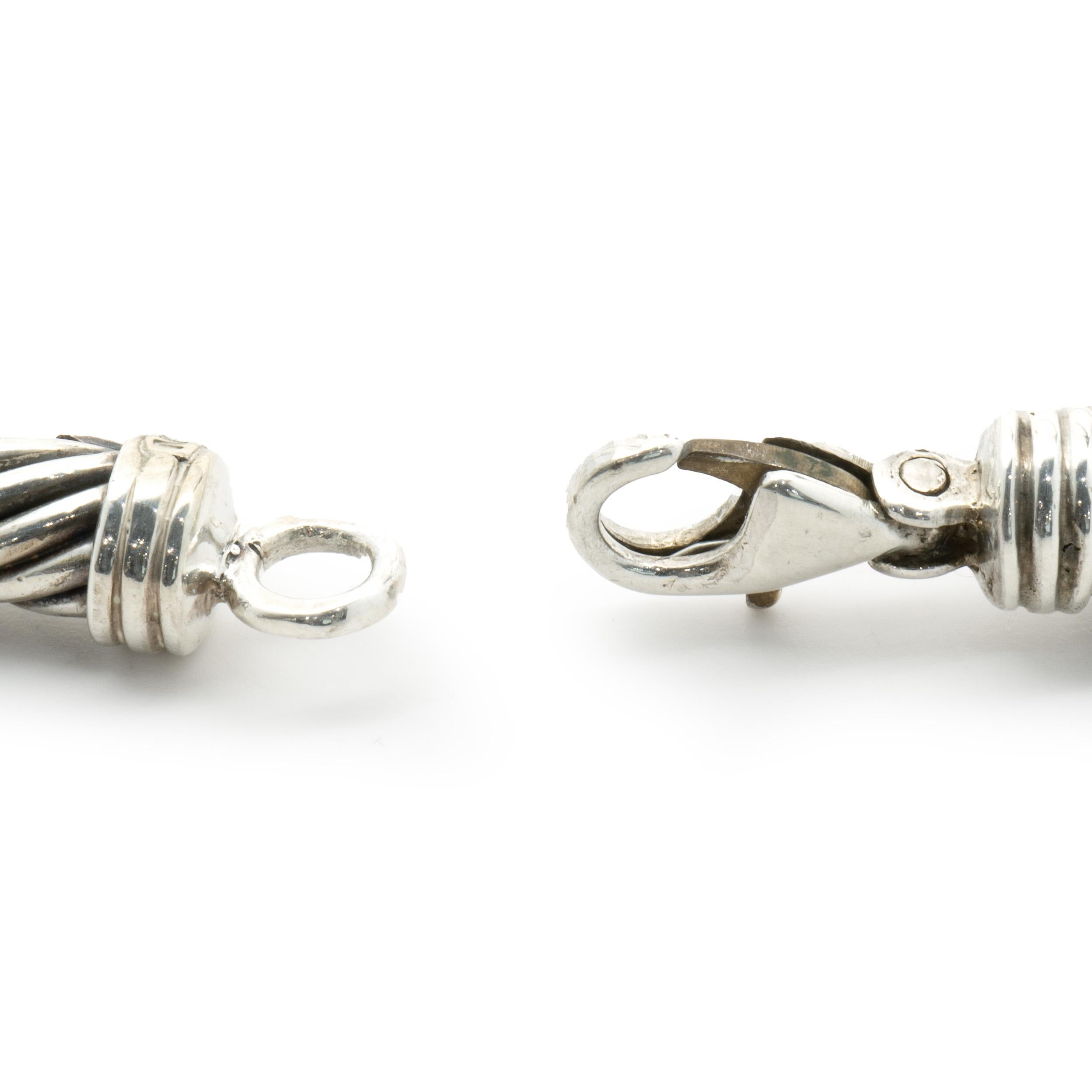 David Yurman Sterling Silber & 14k Gelbgold Kabel Station Halskette Damen