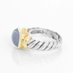 David Yurman Sterling Silver & 14 Karat Yellow Gold Chalcedony Ring