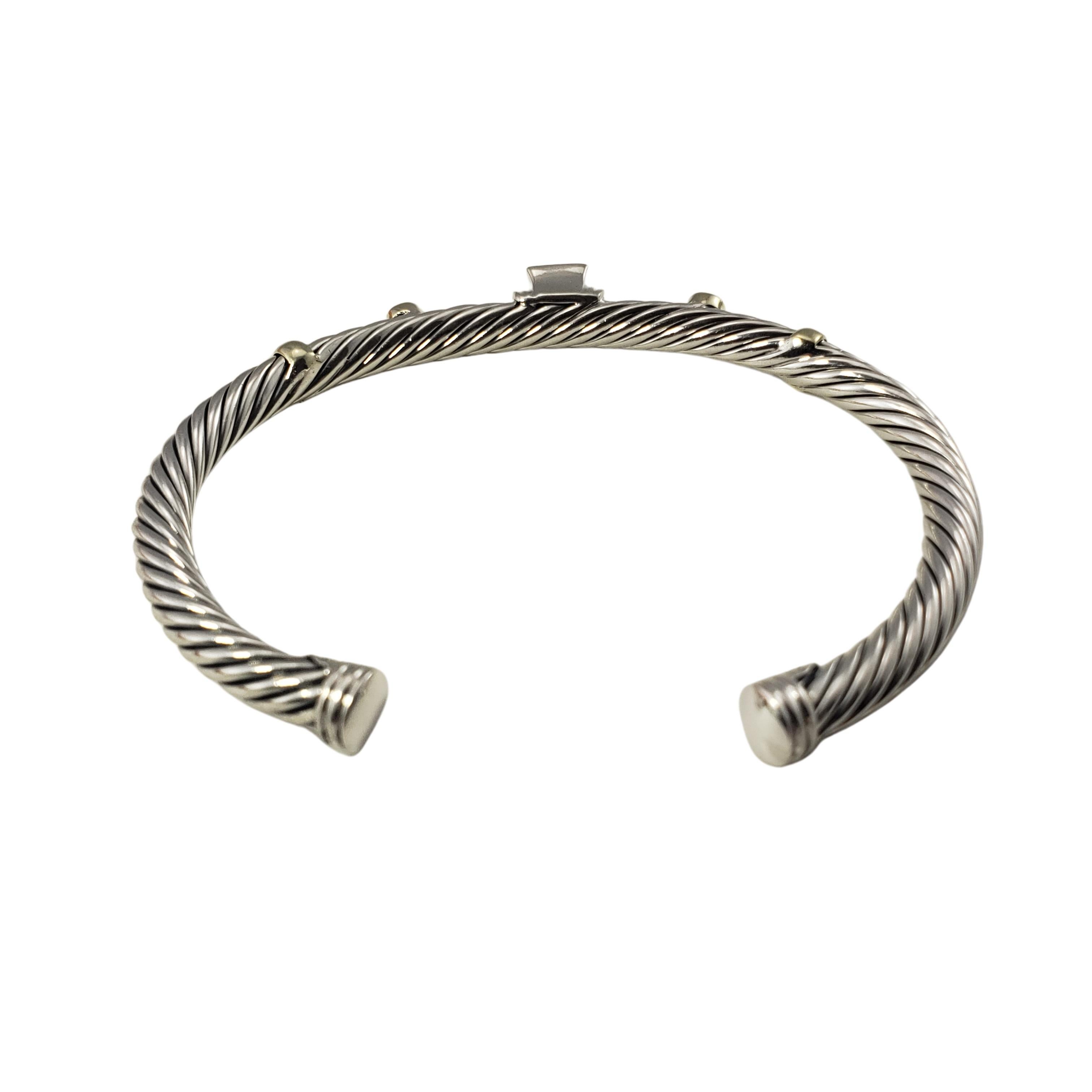 David Yurman Sterling Silber 14 Karat Gelbgold Citrin Amethyst Manschettenarmband 1