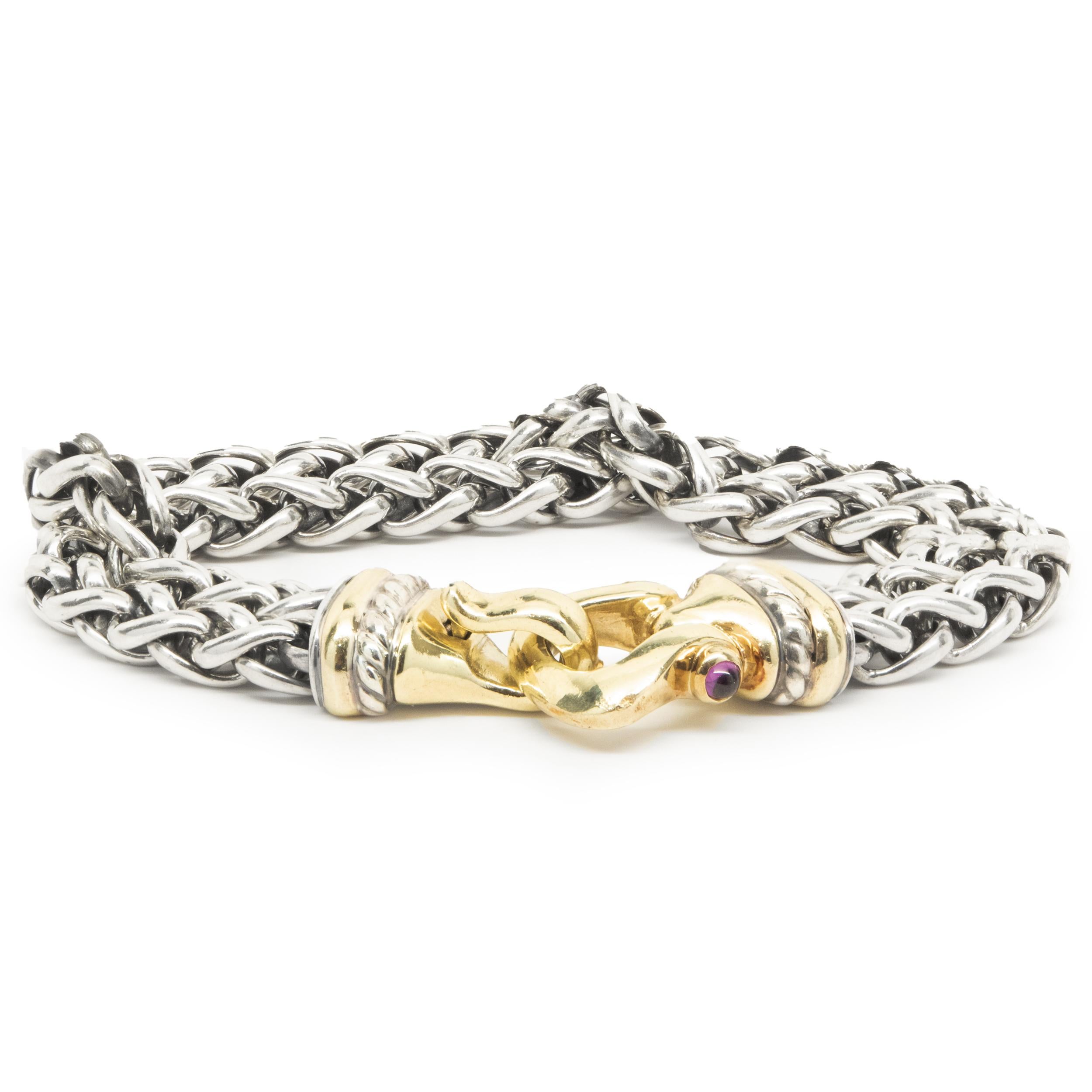 Designer: David Yurman
Material: sterling silver & 14K yellow gold
Dimensions: bracelet will fit up to a 7.5-inch wrist
Weight: 53.89 grams
