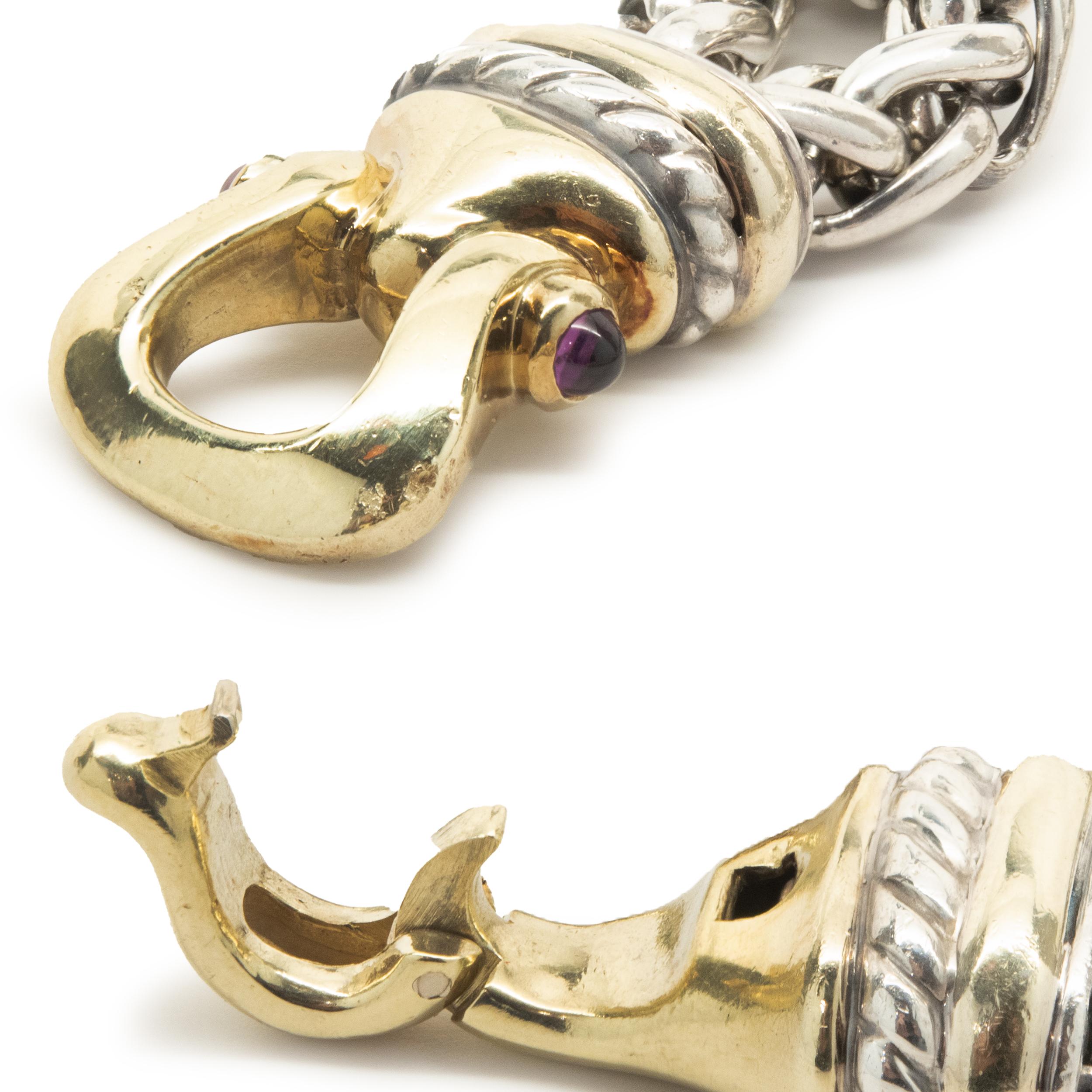 David Yurman Sterlingsilber & 14 Karat Gelbgold Doppel-Wheat-Armband Damen