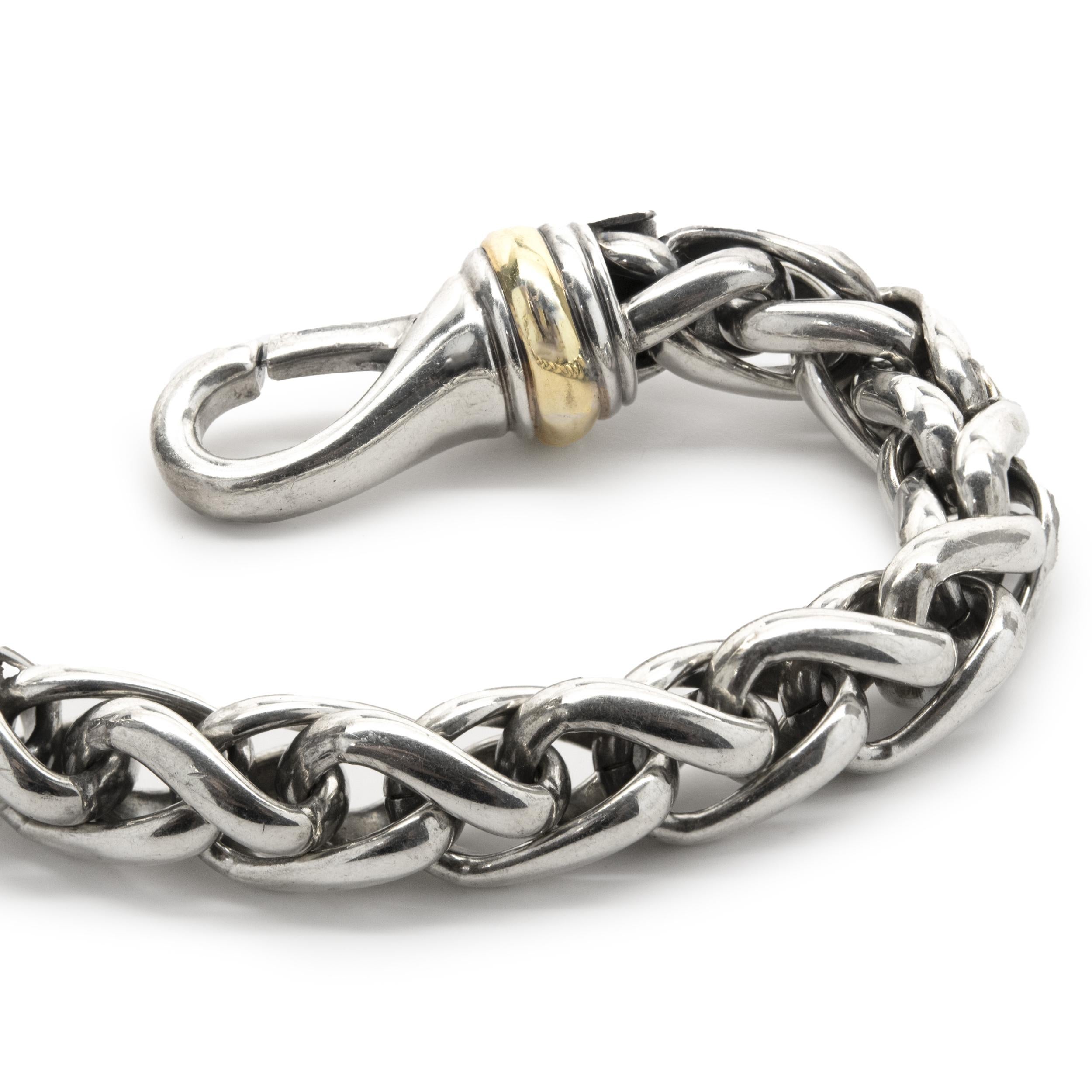 Designer: David Yurman
Material: sterling silver & 14K yellow gold
Dimensions: necklace measures 18-inches in length
Weight: 97.66 grams
