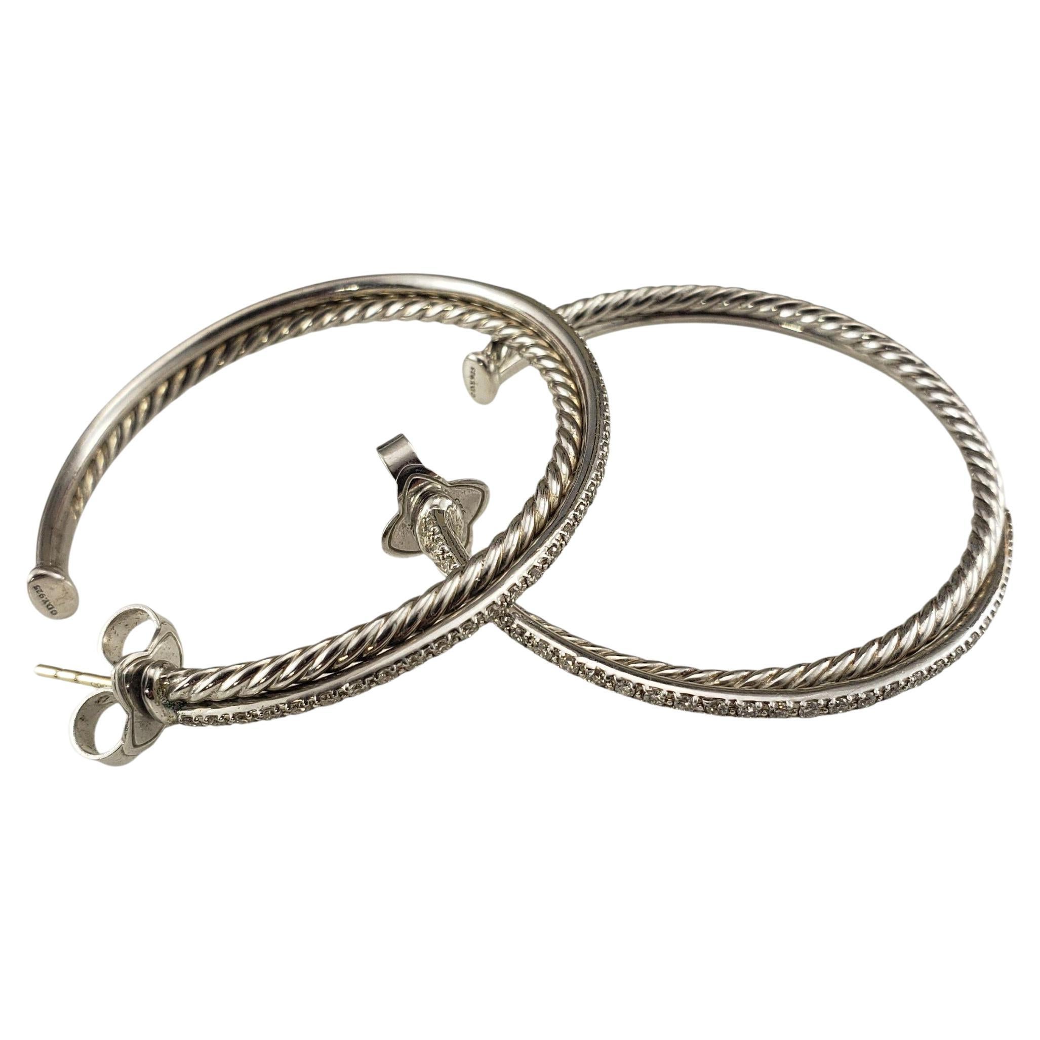 David Yurman - Orecchini a cerchio con diamanti in argento 14 carati #22960