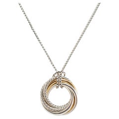 David Yurman Sterling Silver & 14K Gold 37MM Crossover Two Tone Pendant Necklace (Collier à pendentifs)