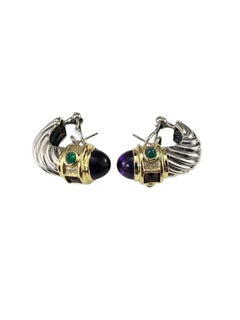 David Yurman Sterling Silber/14K Gold und Edelstein Renaissance Ohrringe #24792