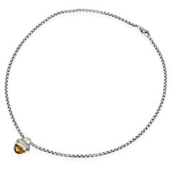 David Yurman Sterling Silver 14k Gold Citrine Acorn Pendant Necklace