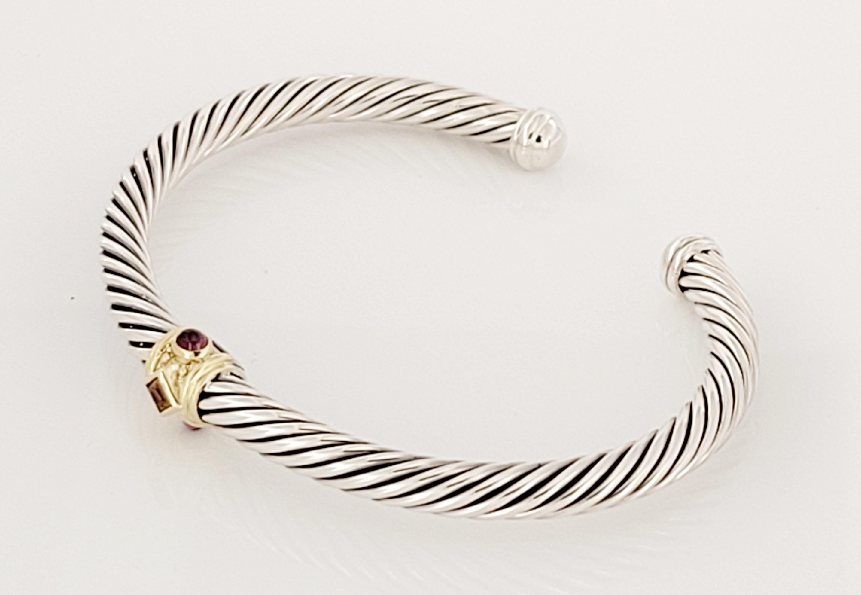 David Yurman Silver and Gold Citrine Renaissance Cable Cuff Bracelet For  Sale at 1stDibs | david yurman bracelet sale, david yurman citrine bracelet,  david yurman cuff bracelets