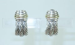 Pendientes de DAVID YURMAN en plata de ley y oro de 14k