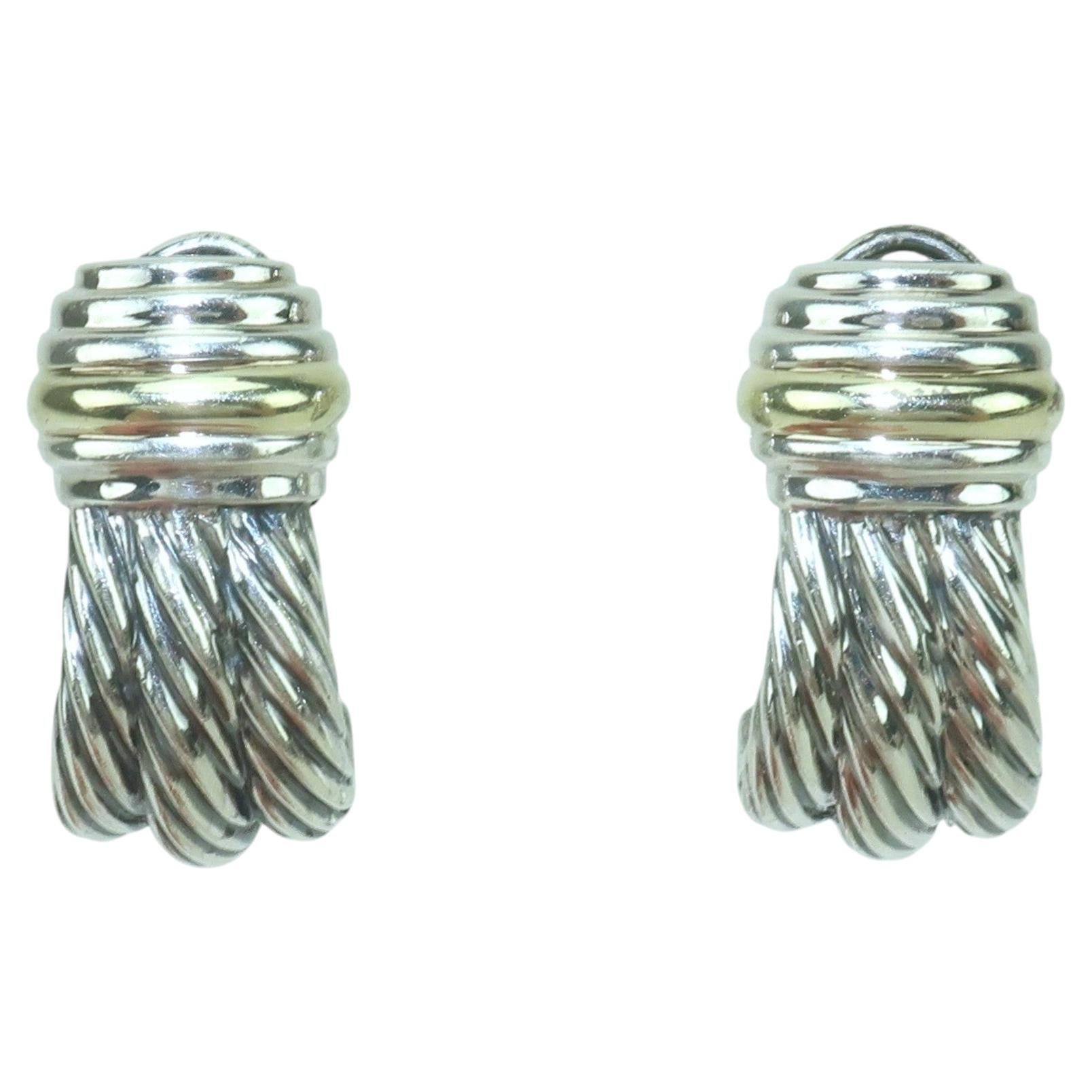 Orecchini DAVID YURMAN in argento sterling e oro 14k in vendita