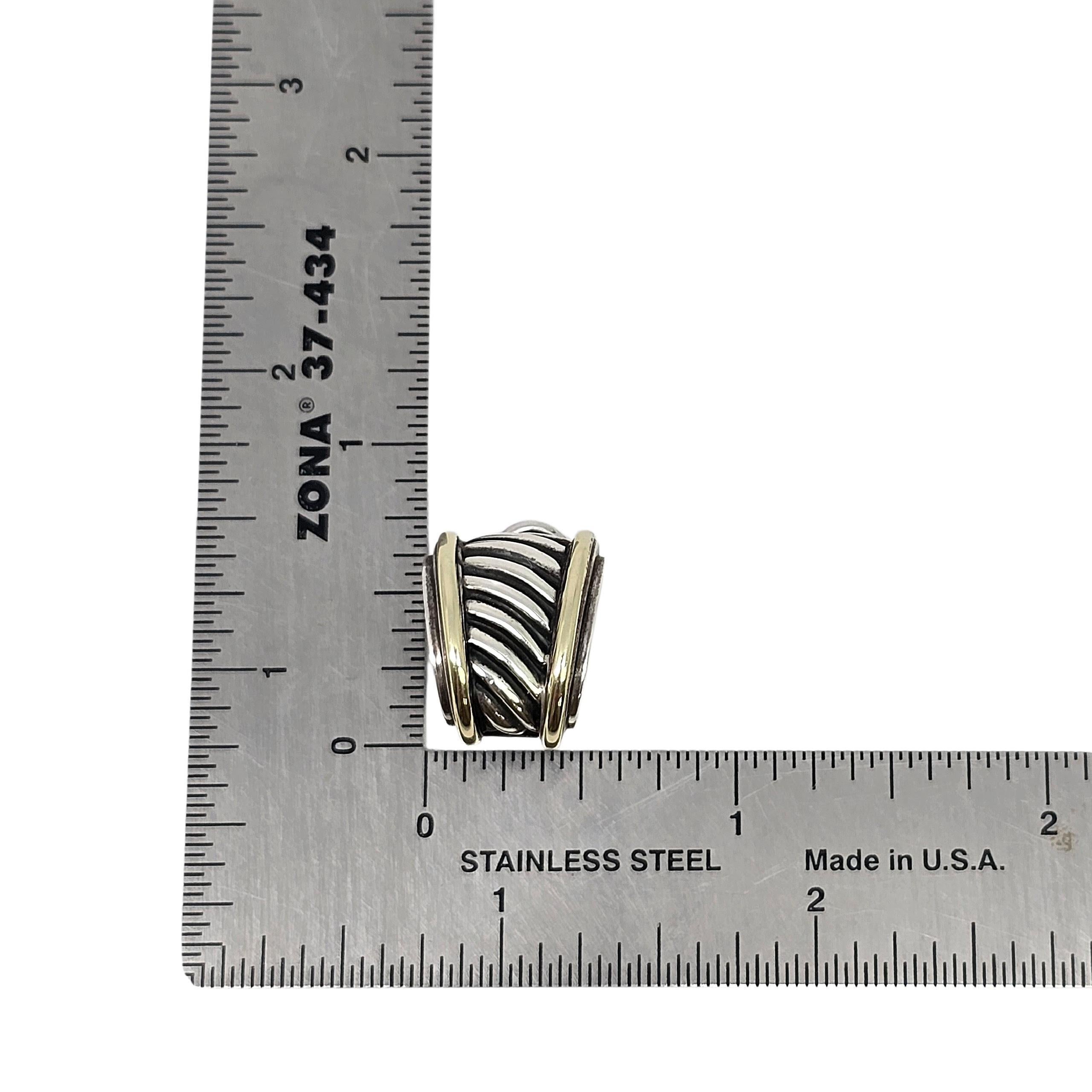 David Yurman - Orecchini a cavo Thoroughbred in argento sterling e oro 14 carati #24099 in vendita 5