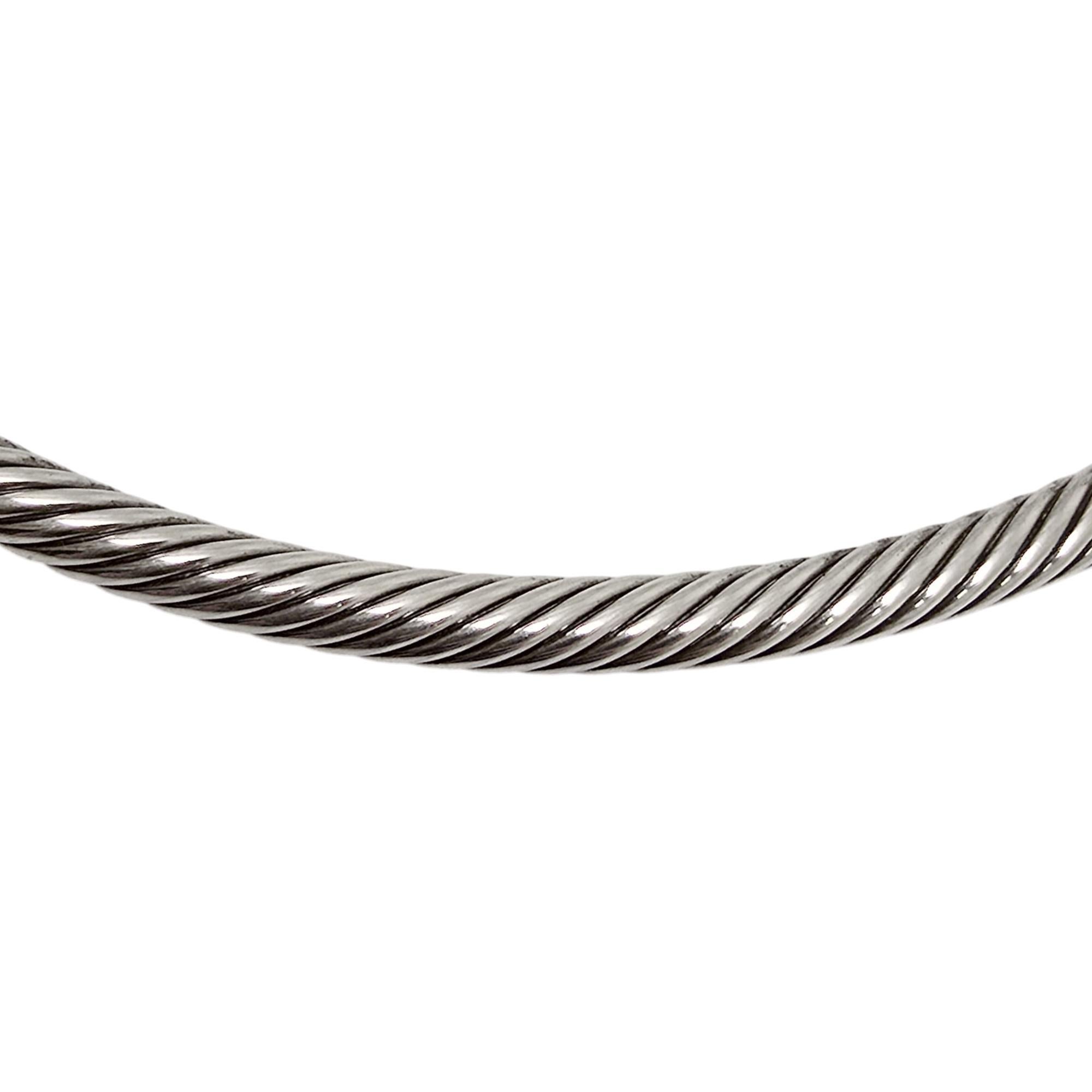 Women's David Yurman Sterling Silver 14K Triple X Cable Collar/Choker Necklace #19857